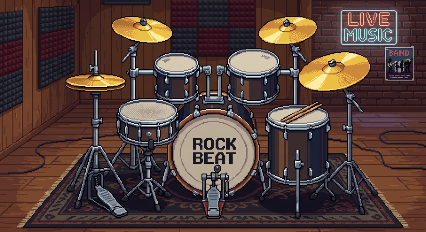 drum kit pixel art