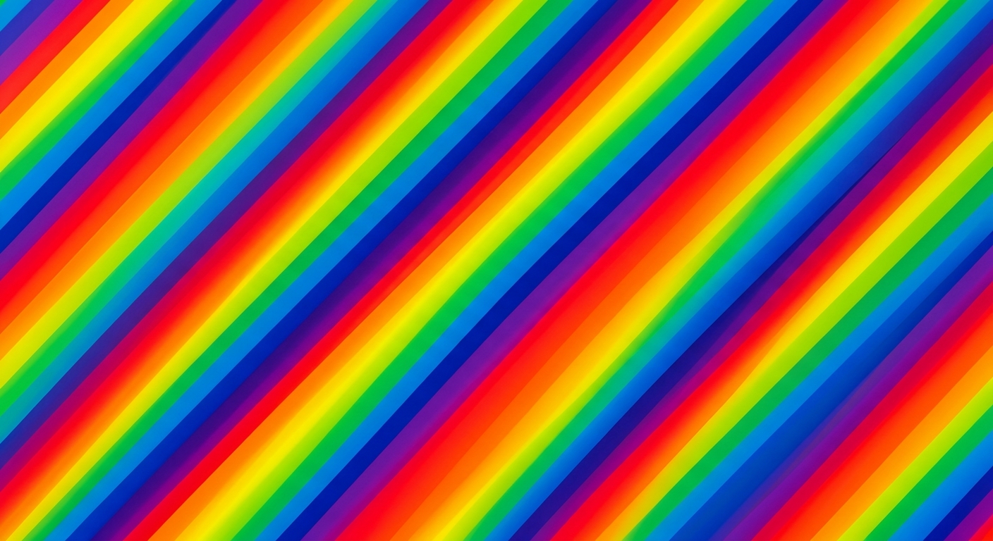 Diagonal rainbow stripes filling the frame
