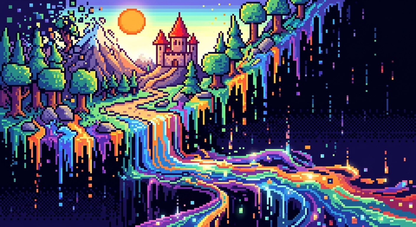 melting pixel art