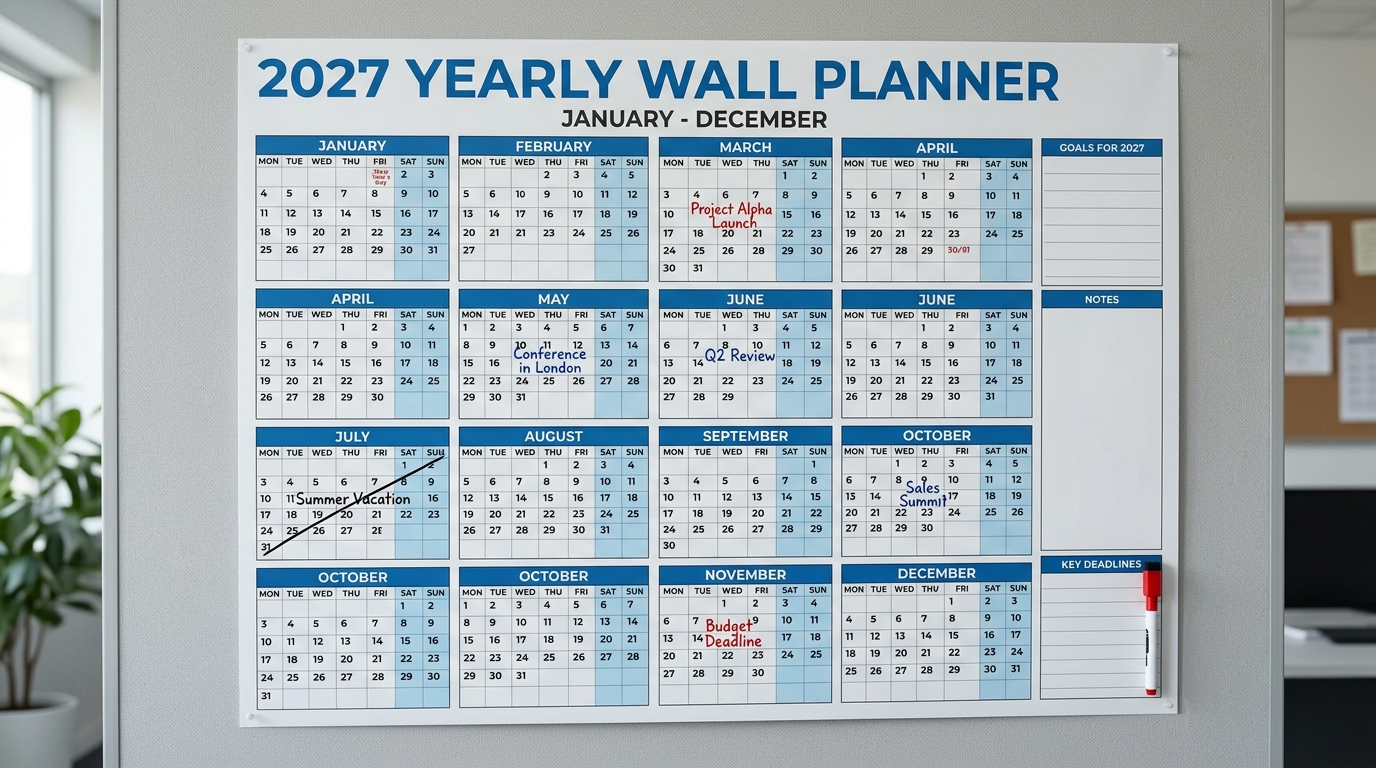 2027 wall planner chart