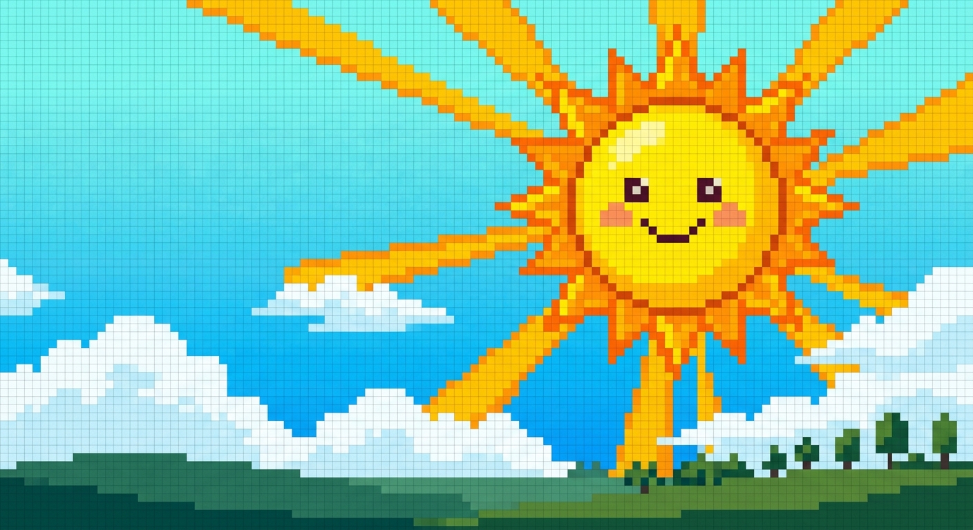the sun pixel art