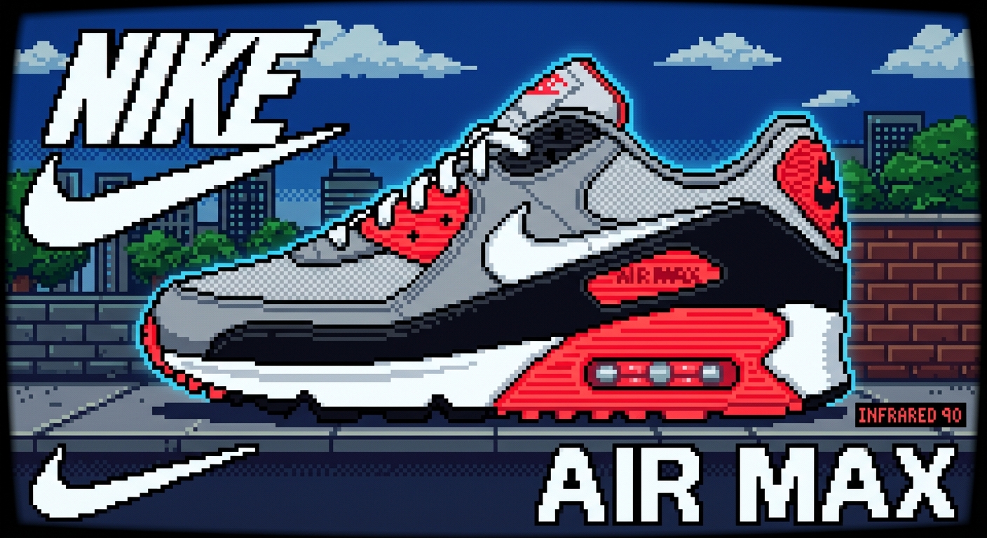Nike Air Max trainers pixel art