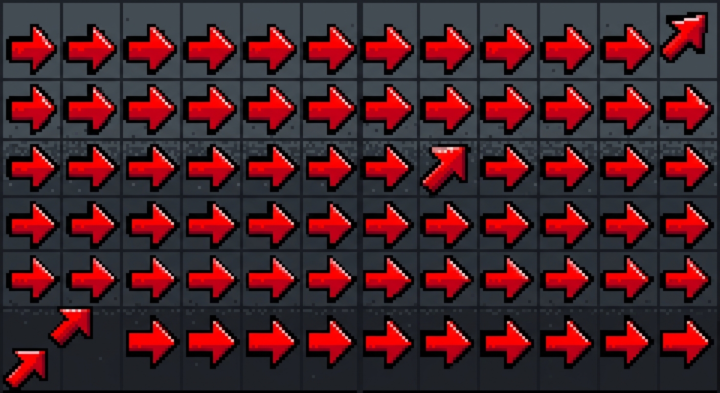 the red arrows pixel art