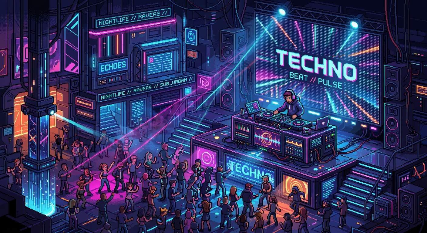 techno pixel art