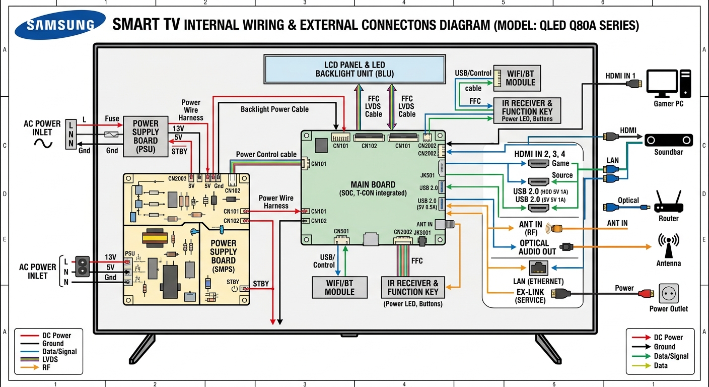 Wiring diagram of samsung smart tv
