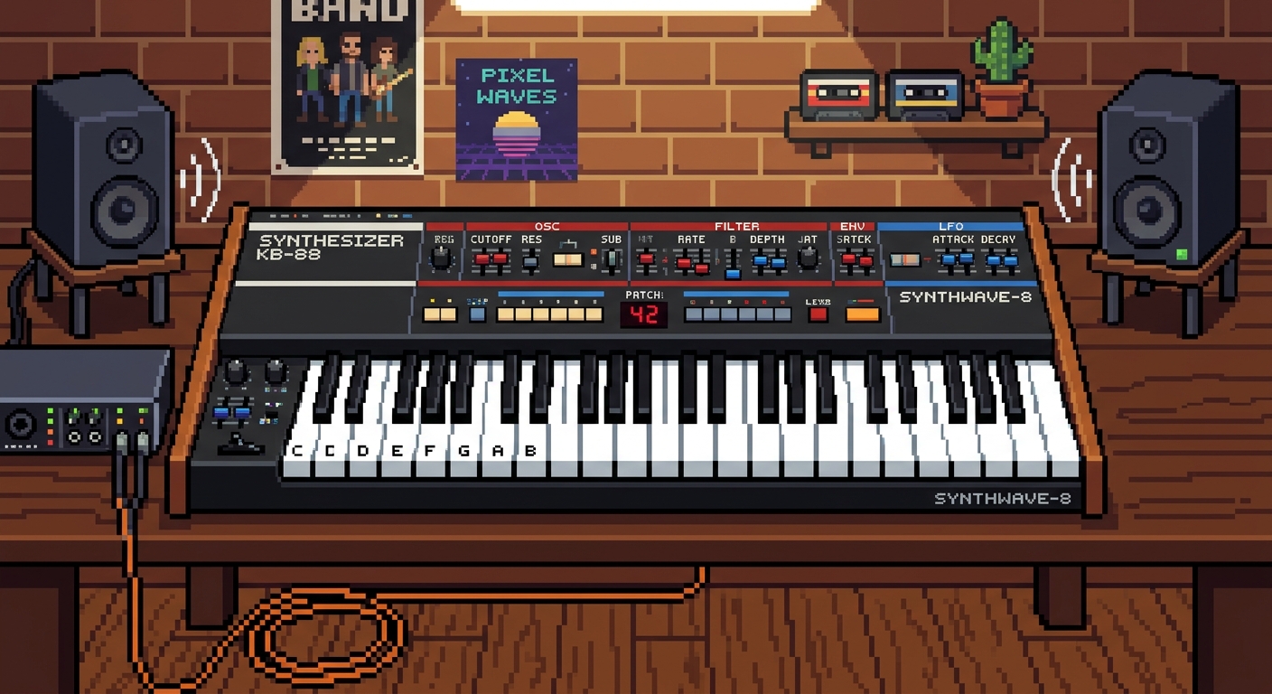 musical keyboard pixel art