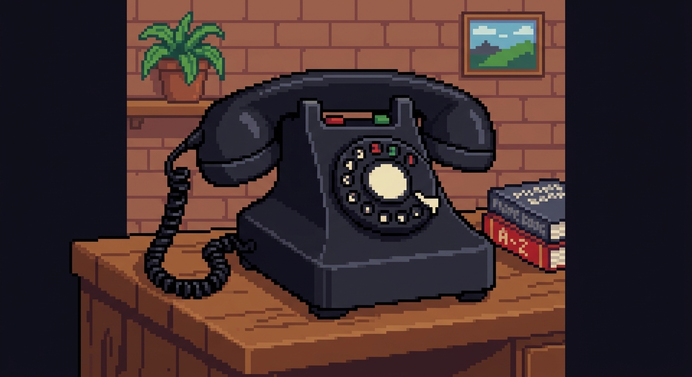 Old style telephone pixel art