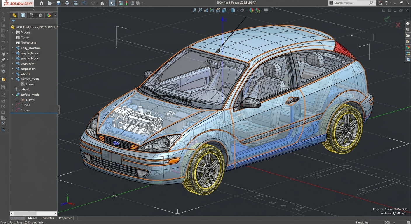 2000 Ford Focus 3D CAD image