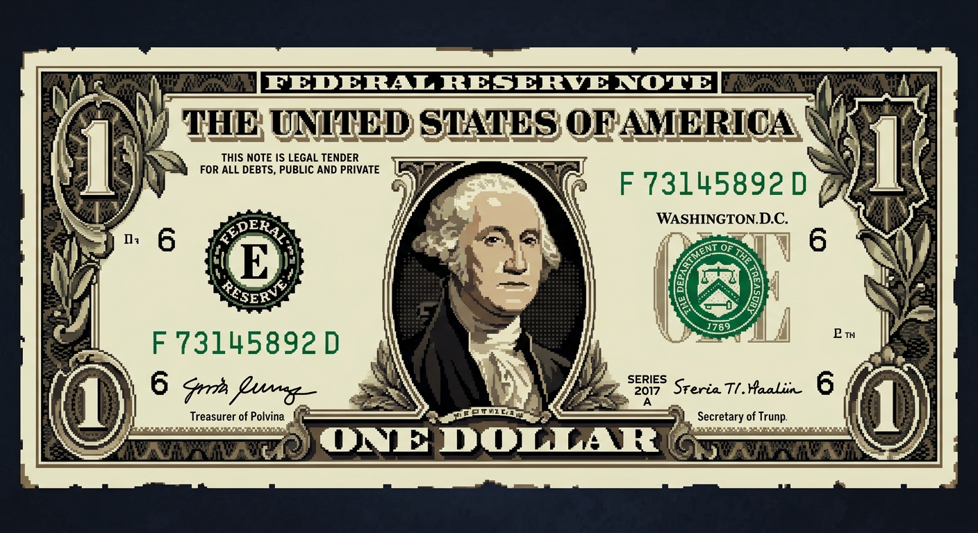 $1 bill pixel art