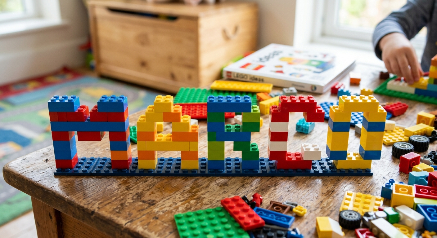 Marco written in lego bricks