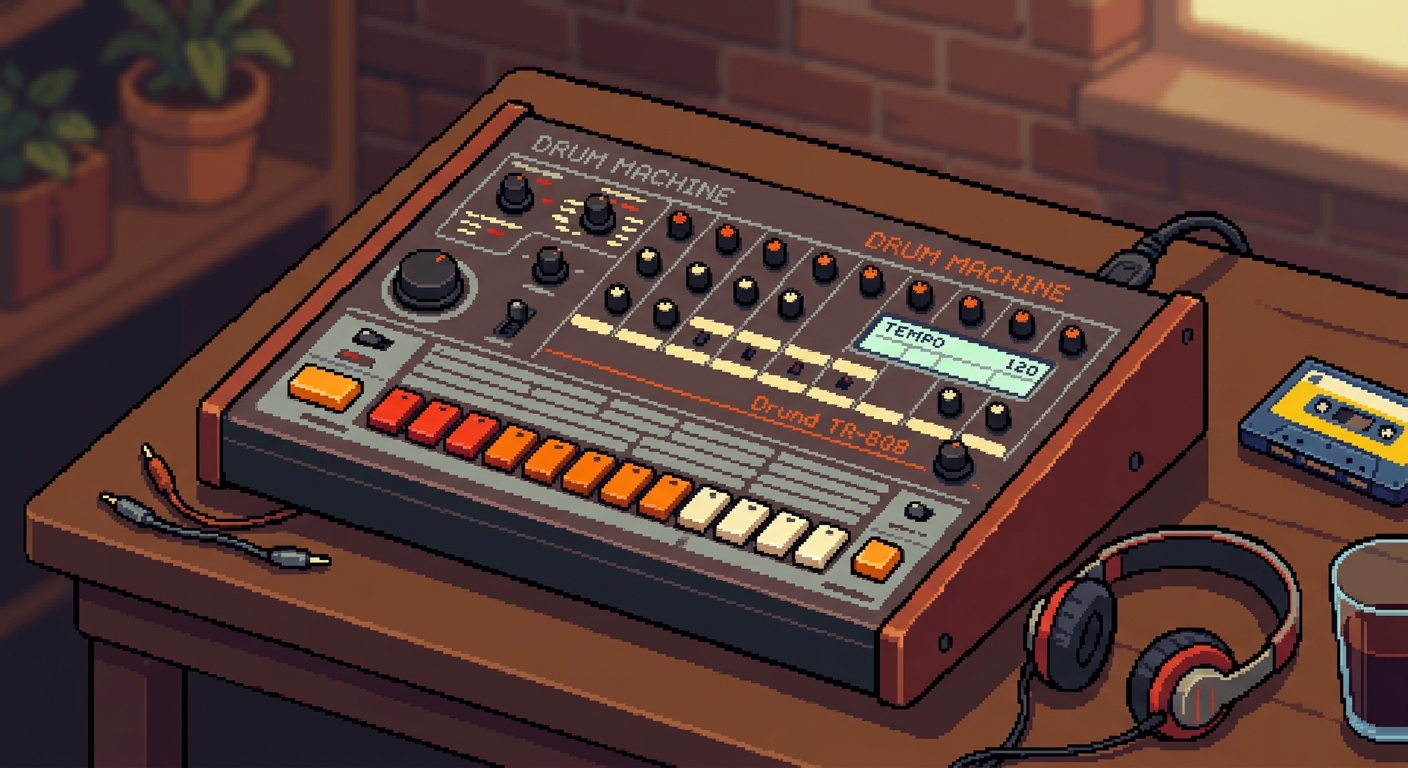 drum machine pixel art