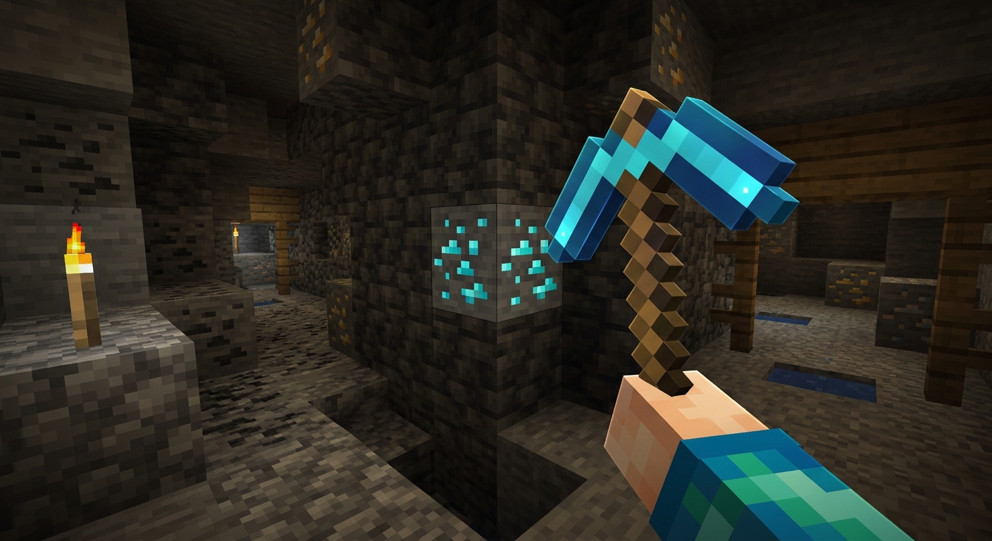 Minecraft diamond pickaxe