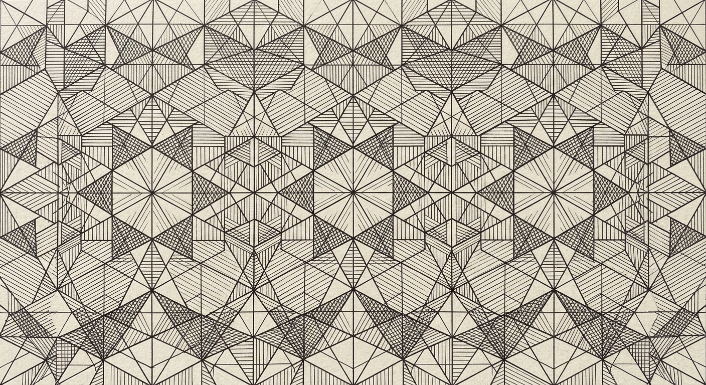 Hatched lines in a perfect geometric pattern