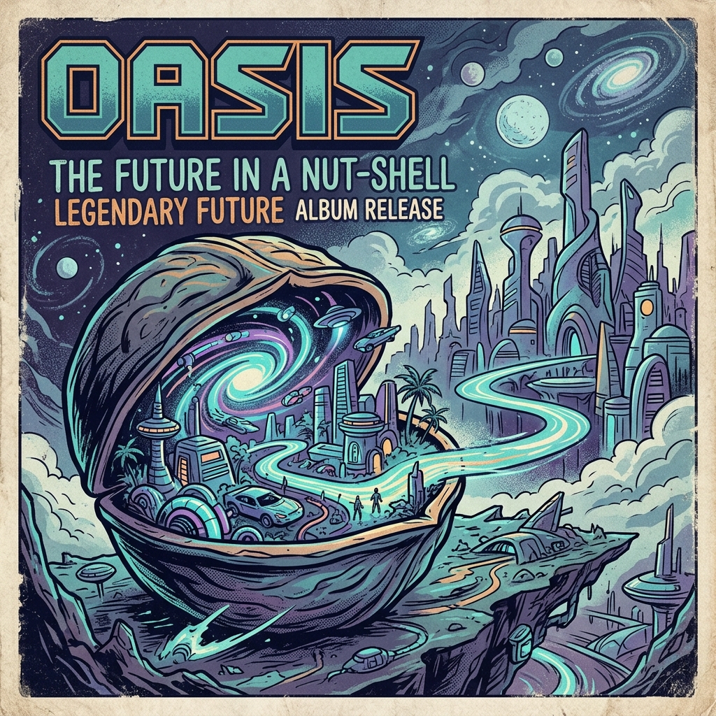 Oasis- The Future In a Nut-shell Legendary Future album release album artwork. Cool drawings