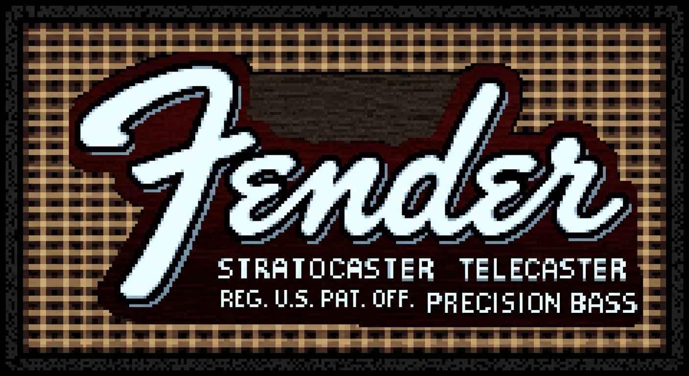 Fender logo pixel art