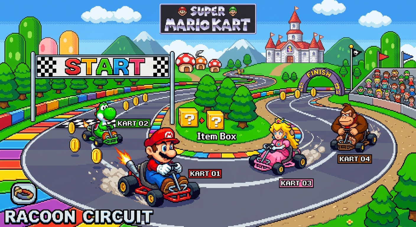 Mario Kart pixel art