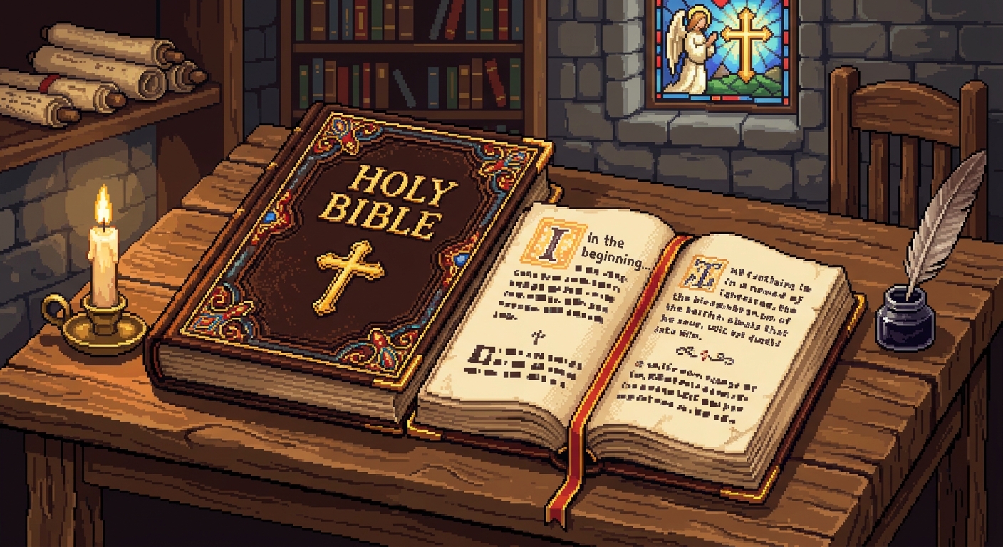 the Holy Bible pixel art