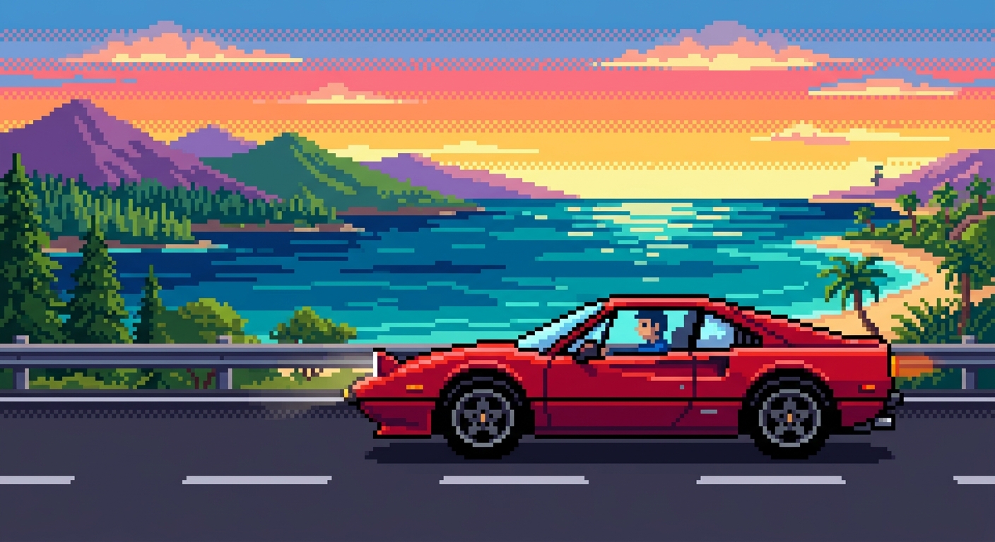 a car pixel art