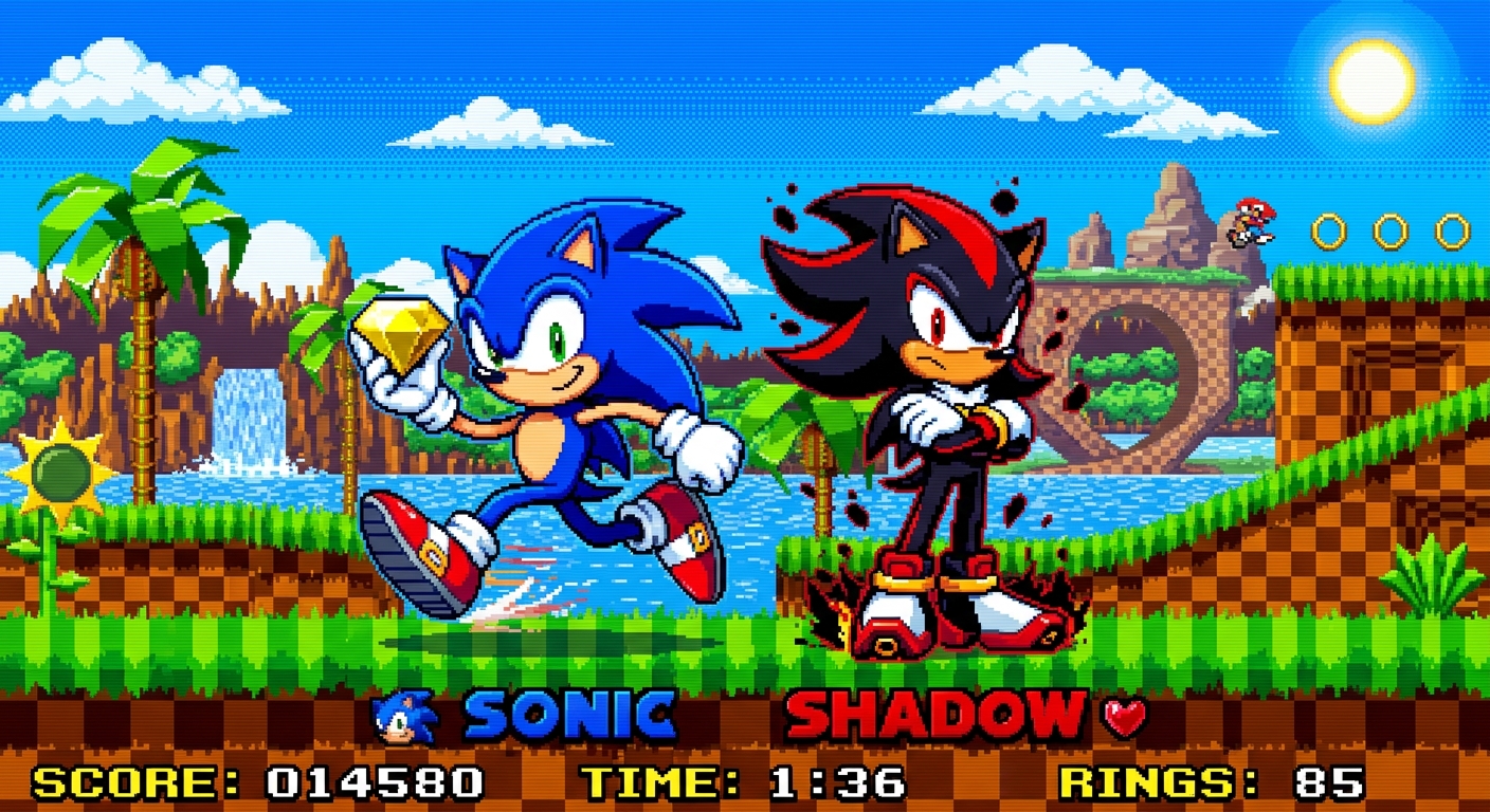 Sonic and Shadow Pixel art