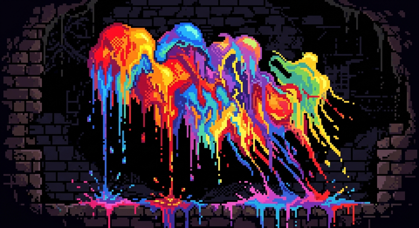 melting dripping pixel art