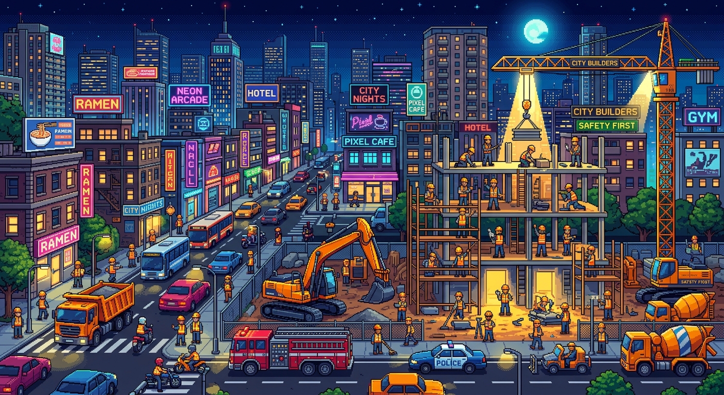 High vis city pixel art