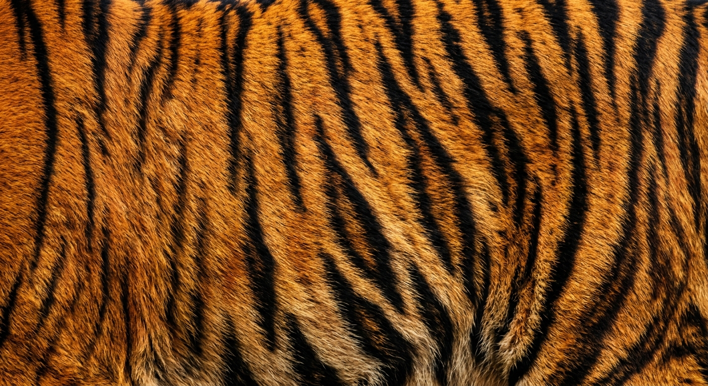 Colour tiger print filling the frame