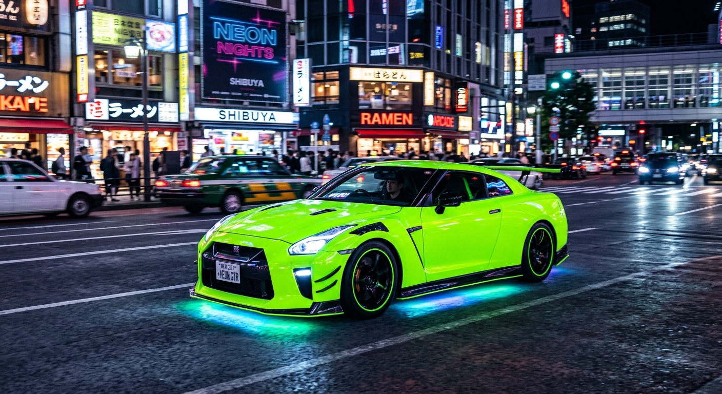 Florescent car