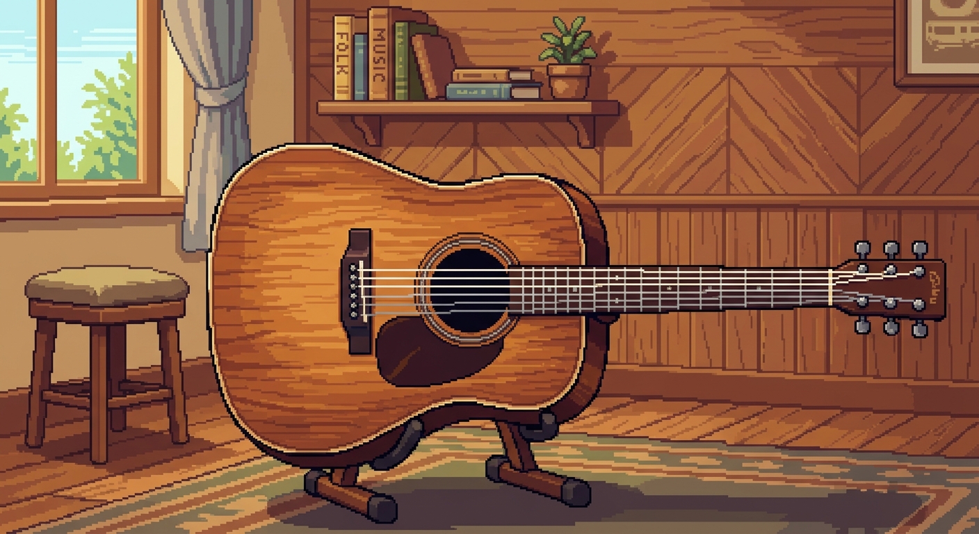 acoustic guitar pixel art