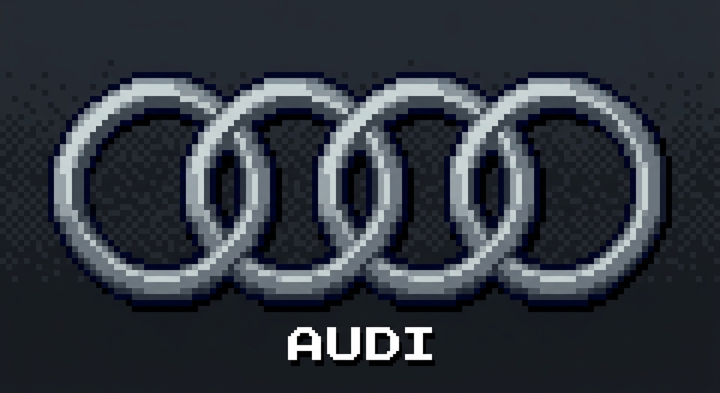 Audi four rings logo pixel art