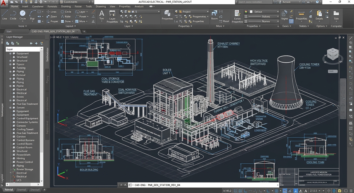 Power station cad image