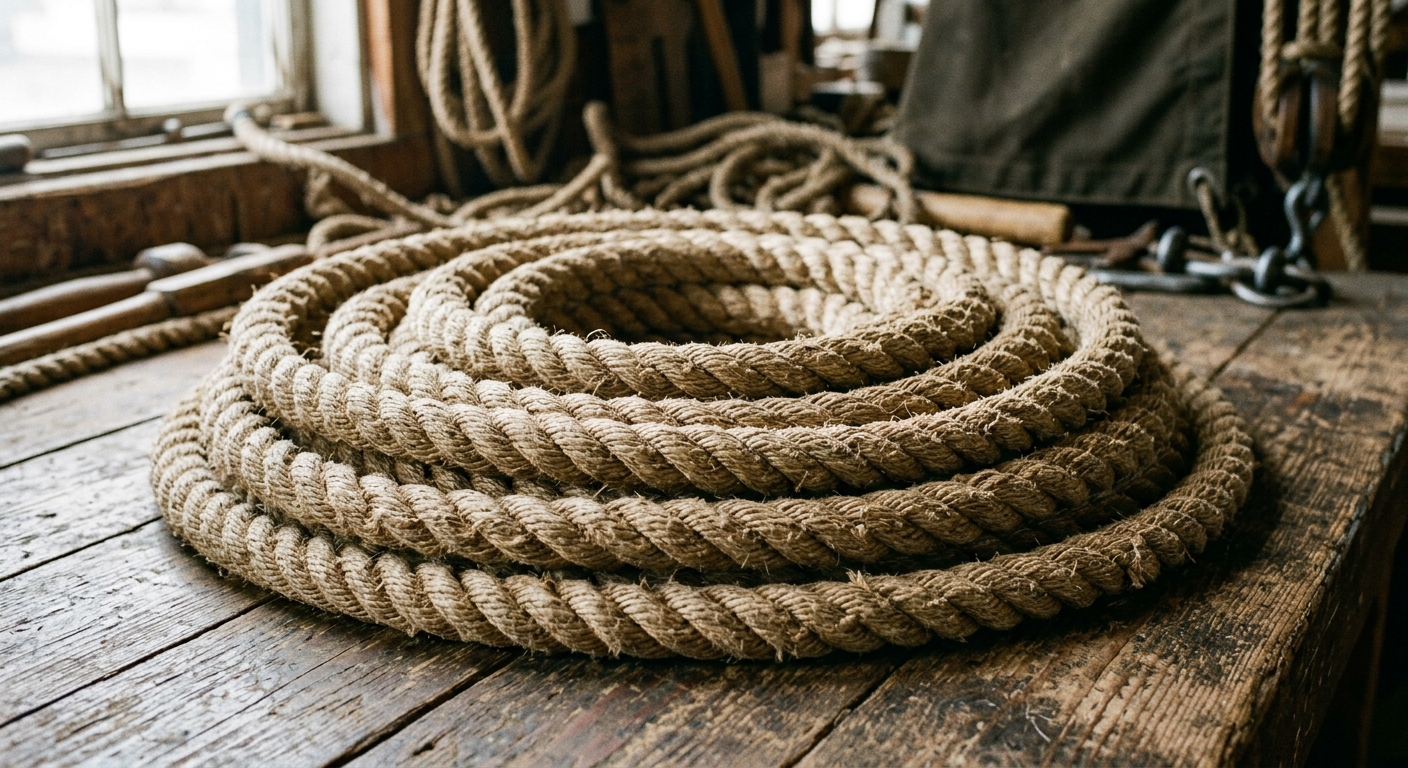 Thick rope coiled up