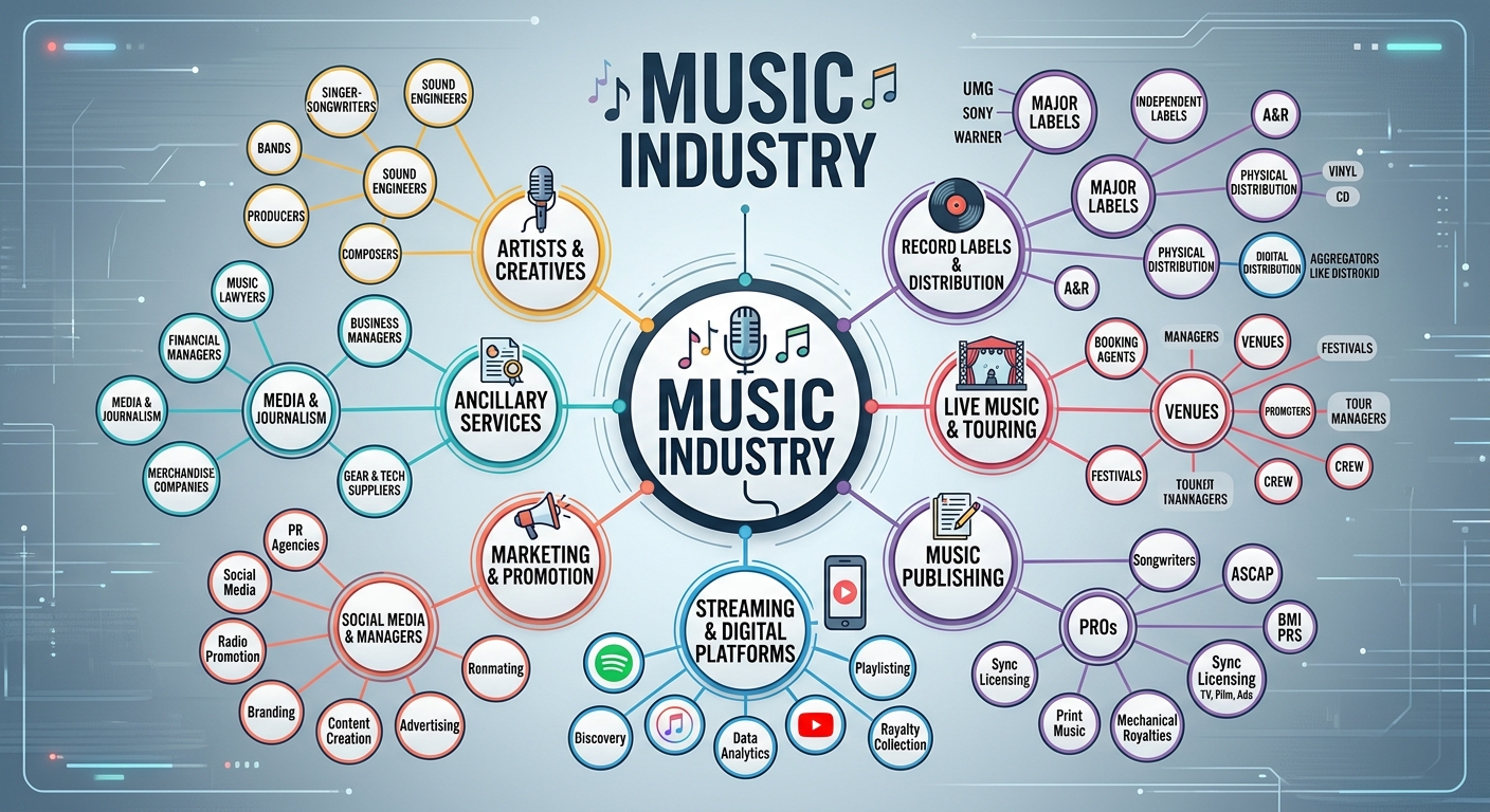 music industry spider diagram