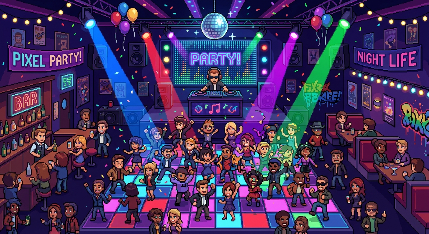 pixel art party