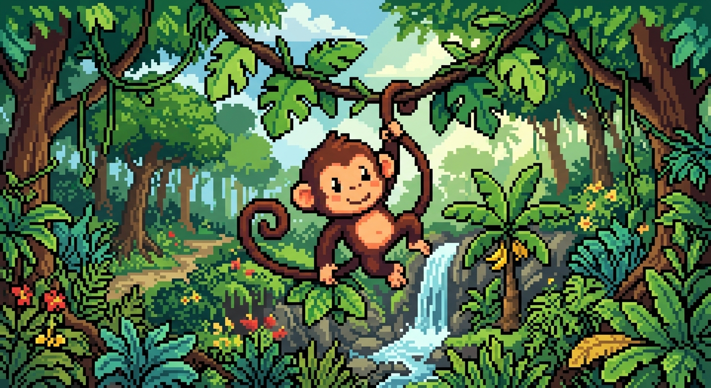 monkey pixel art