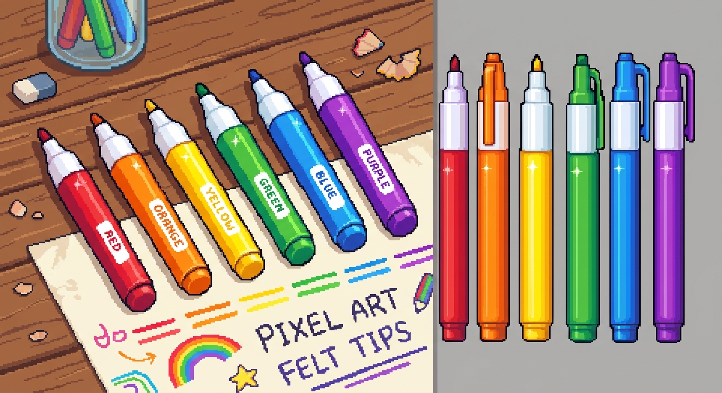 felt tip pens pixel art