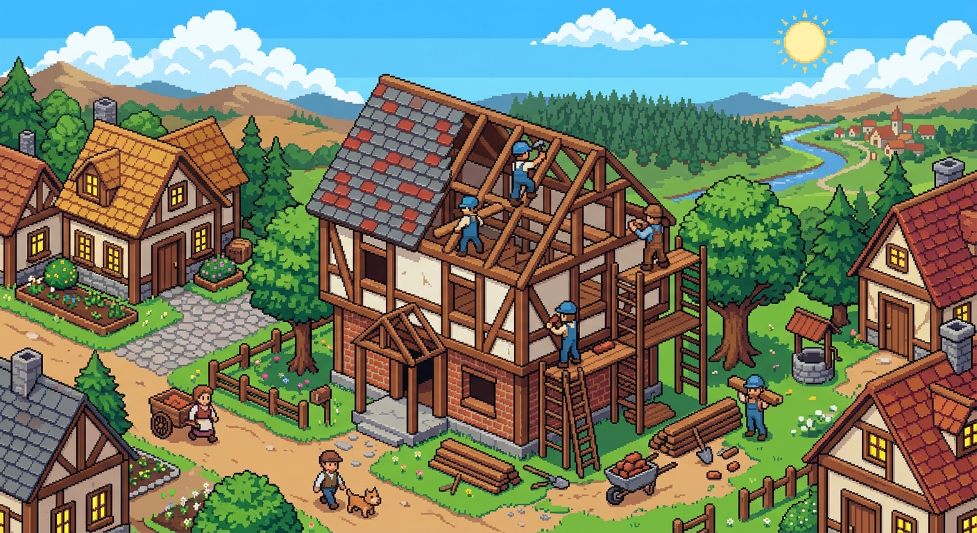 house build pixel art