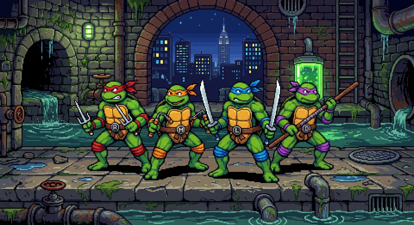 teenage mutant ninja turtles pixel art