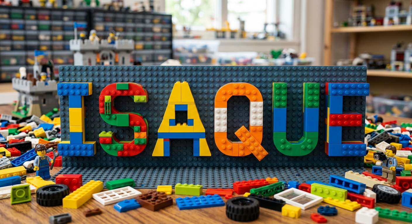 Isaque written in lego bricks