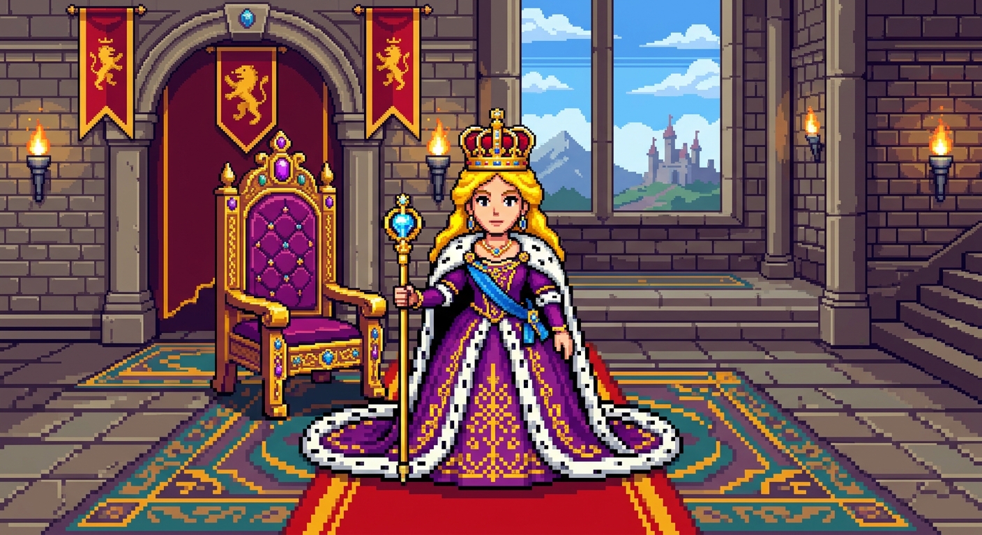 queen pixel art