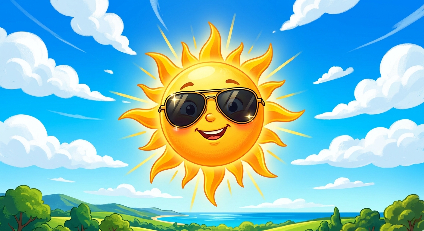 the sun with sunglasses on