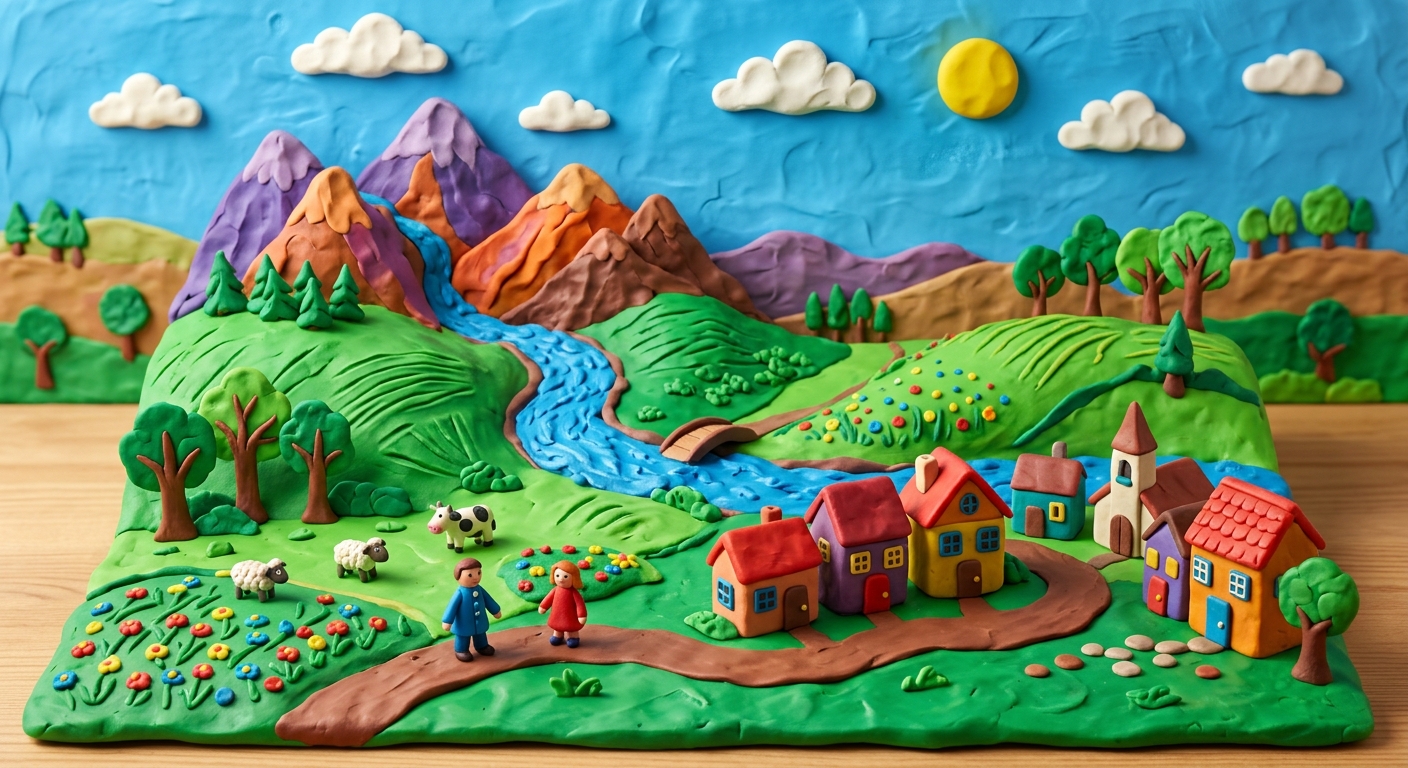 a plasticine landscape