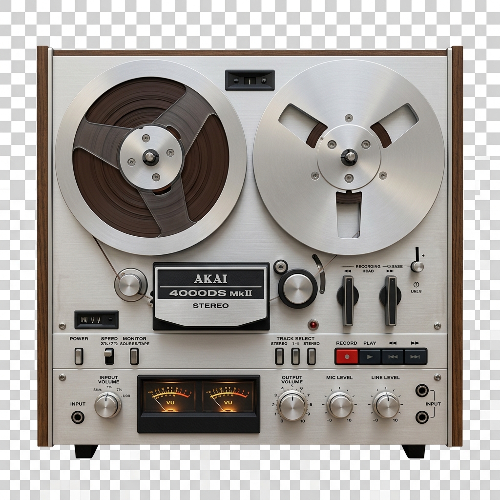 Reel to Reel square on with transparent background